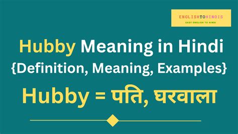 hubby meaning in hindi|Hubby Meaning In Hindi (हबी का हिंदी में मतलब क्या होता है).